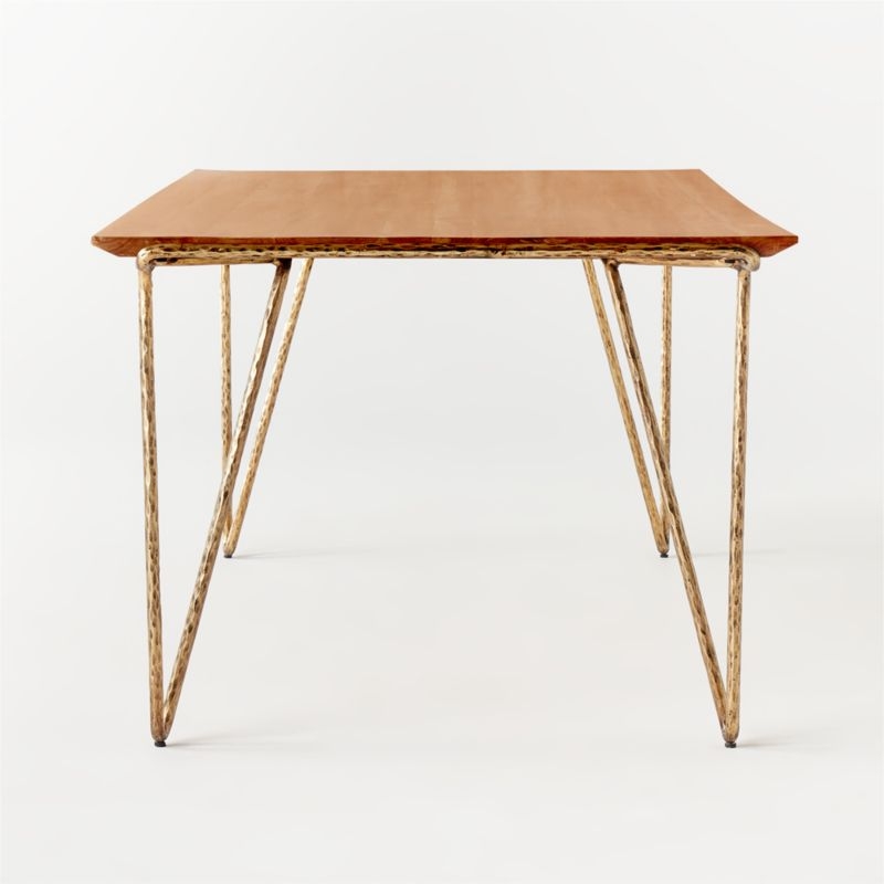 Trestle 88" Wood and Metal Dining Table - Image 4
