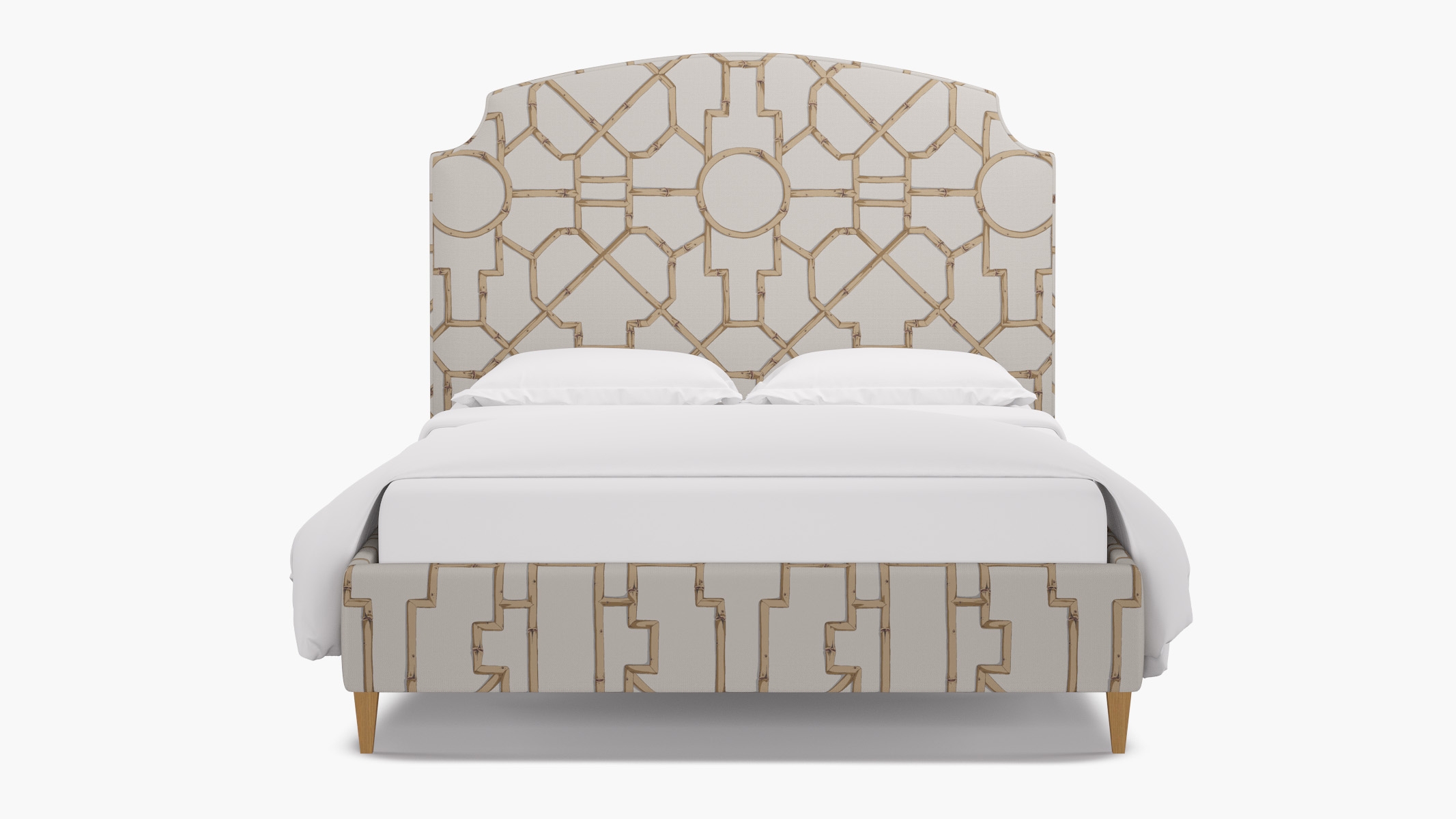 Cove Bed, Tan Baldwin Bamboo, Natural Square Tapered Leg, Twin - Image 0