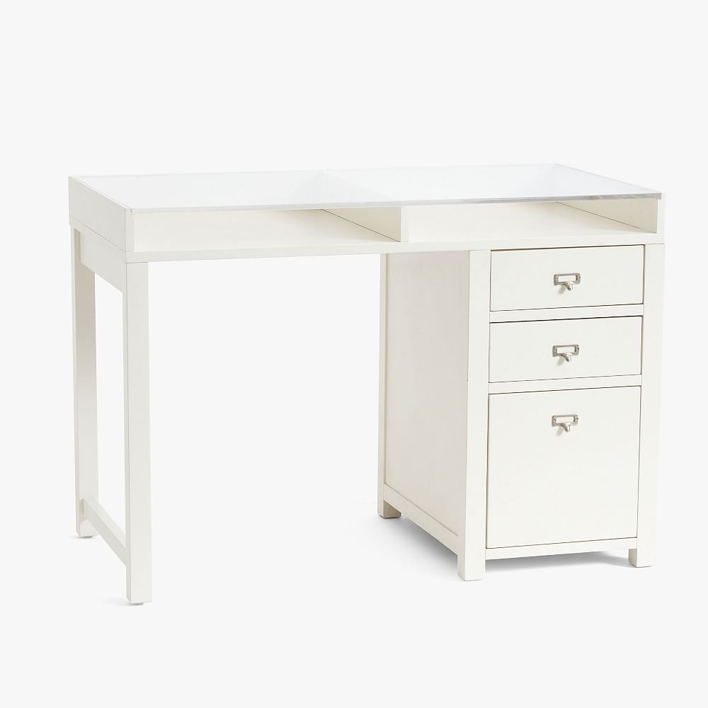 Customize It Single Pedestal Desk, Simply White - Image 0