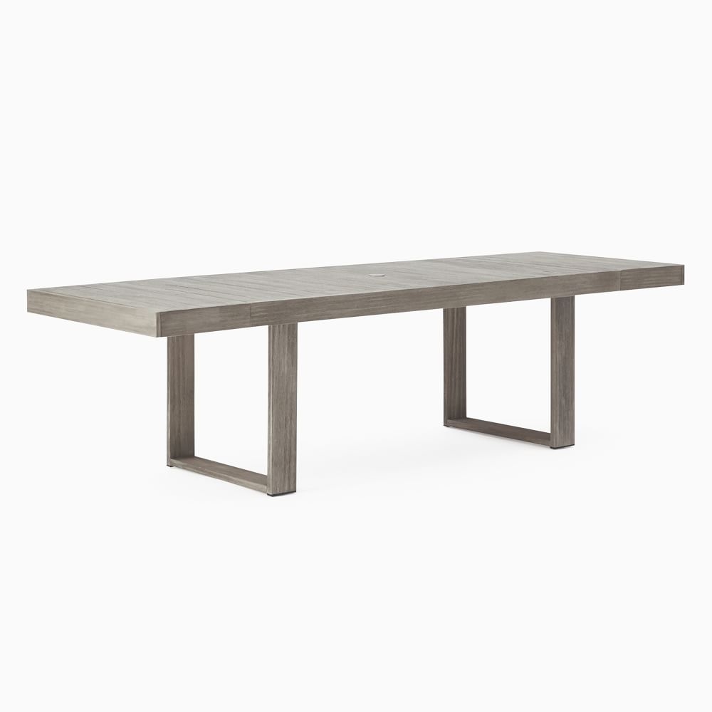 Portside Outdoor 76.5 in - 106 in Expandable Rectangle Dining Table, Driftwood - Image 3
