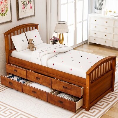 Twin Platform Storage Bed With 6 Drawers - Image 0