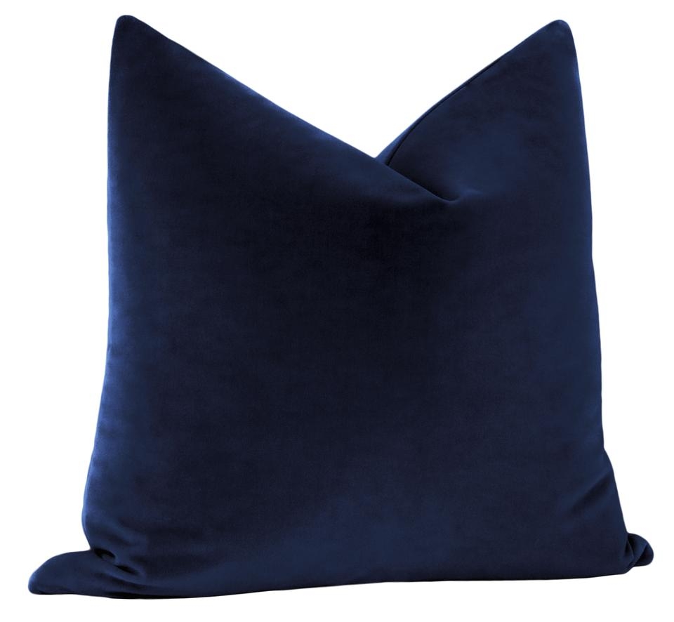 Studio Velvet Pillow Cover, Sapphire, 22" x 22" - Image 2