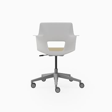 Steelcase Shortcut Desk Chair, Hard Caster, Nickel, Artic White Shell - Image 3