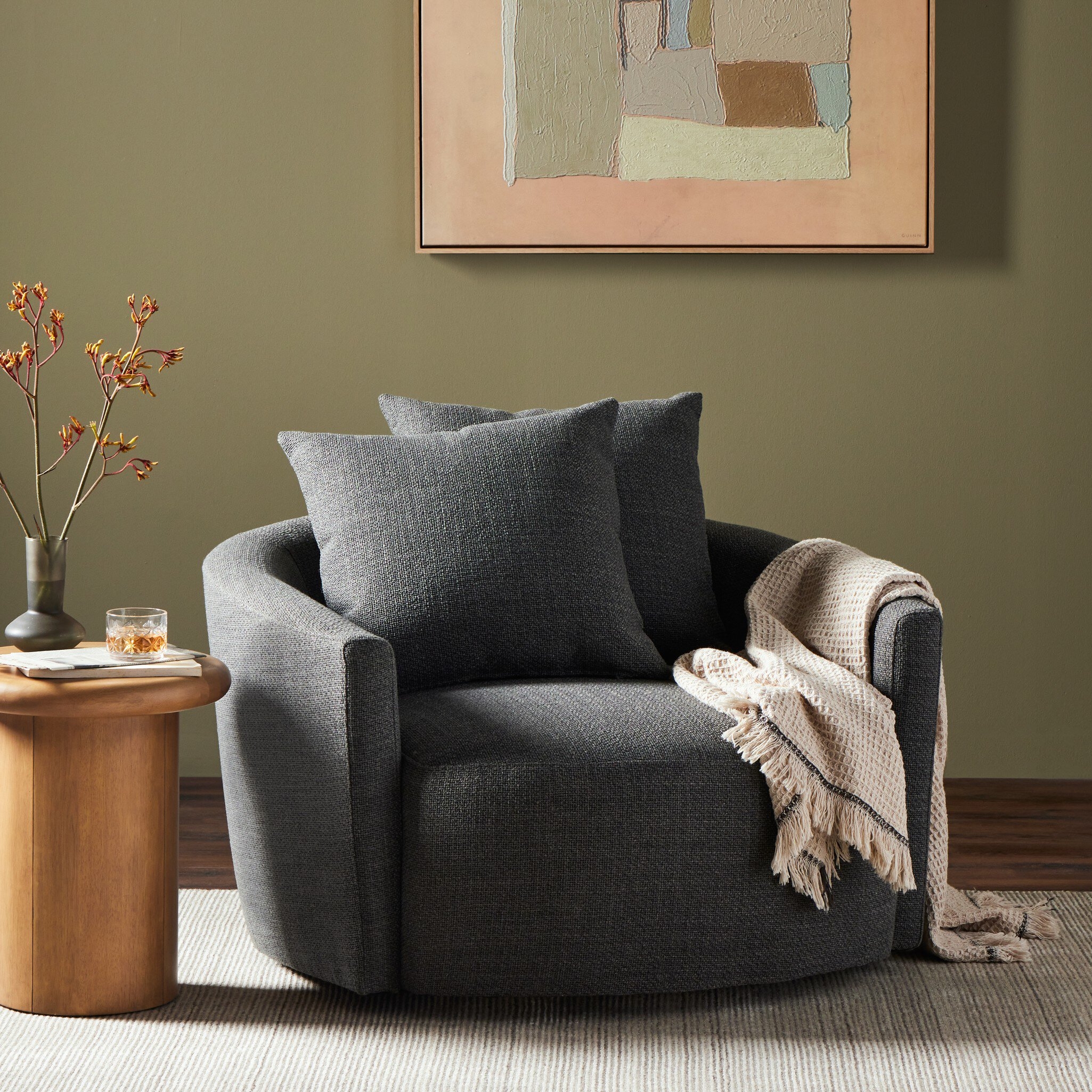 Chloe Swivel Chair - Gibson Smoke - Image 12