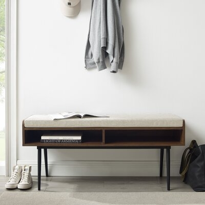 Diaz 44" Modern Bench With Front Storage And Cushion - Image 0