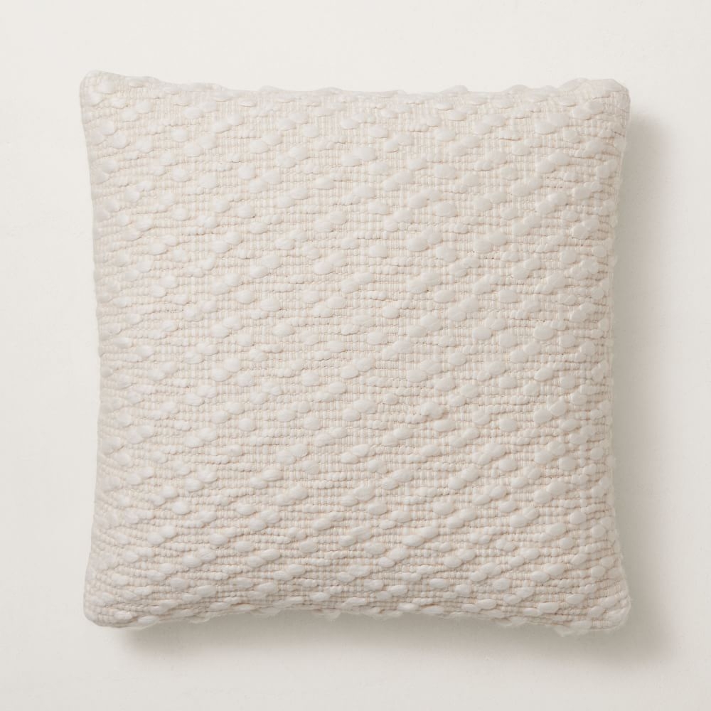 Soft Corded Bobble Pillow Cover, 18"x18", Natural Canvas - Image 0