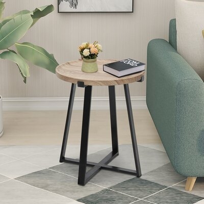 Dyanni Tray Top Cross Legs End Table - Image 0