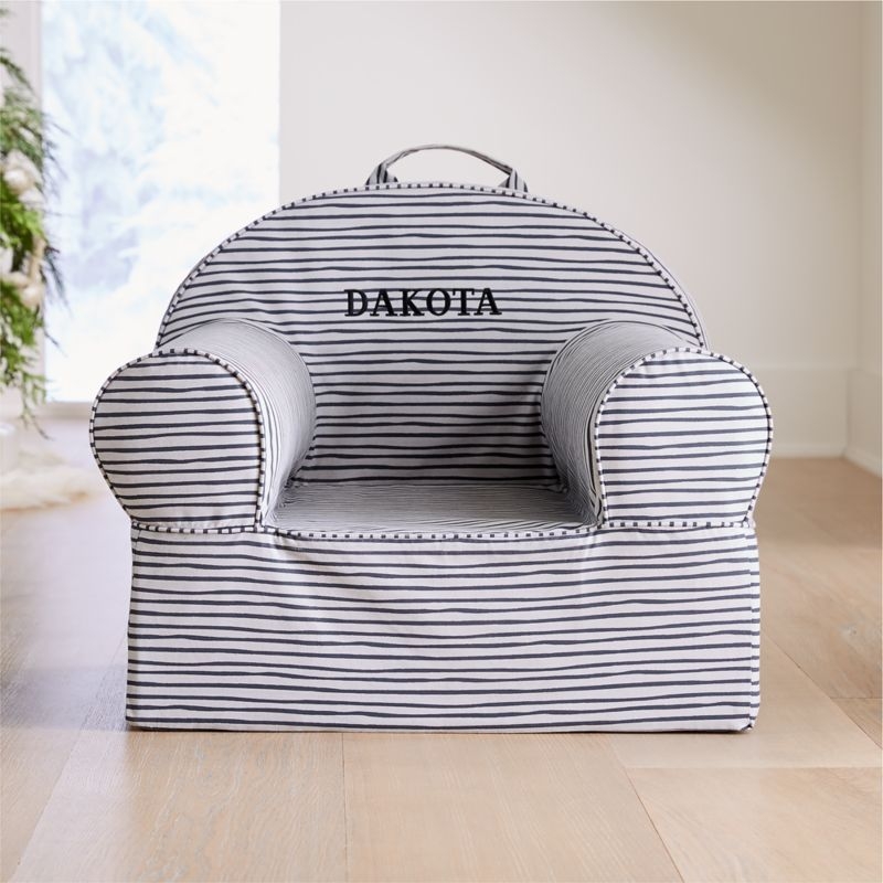 Large Grey Stripe Nod Chair - Image 3