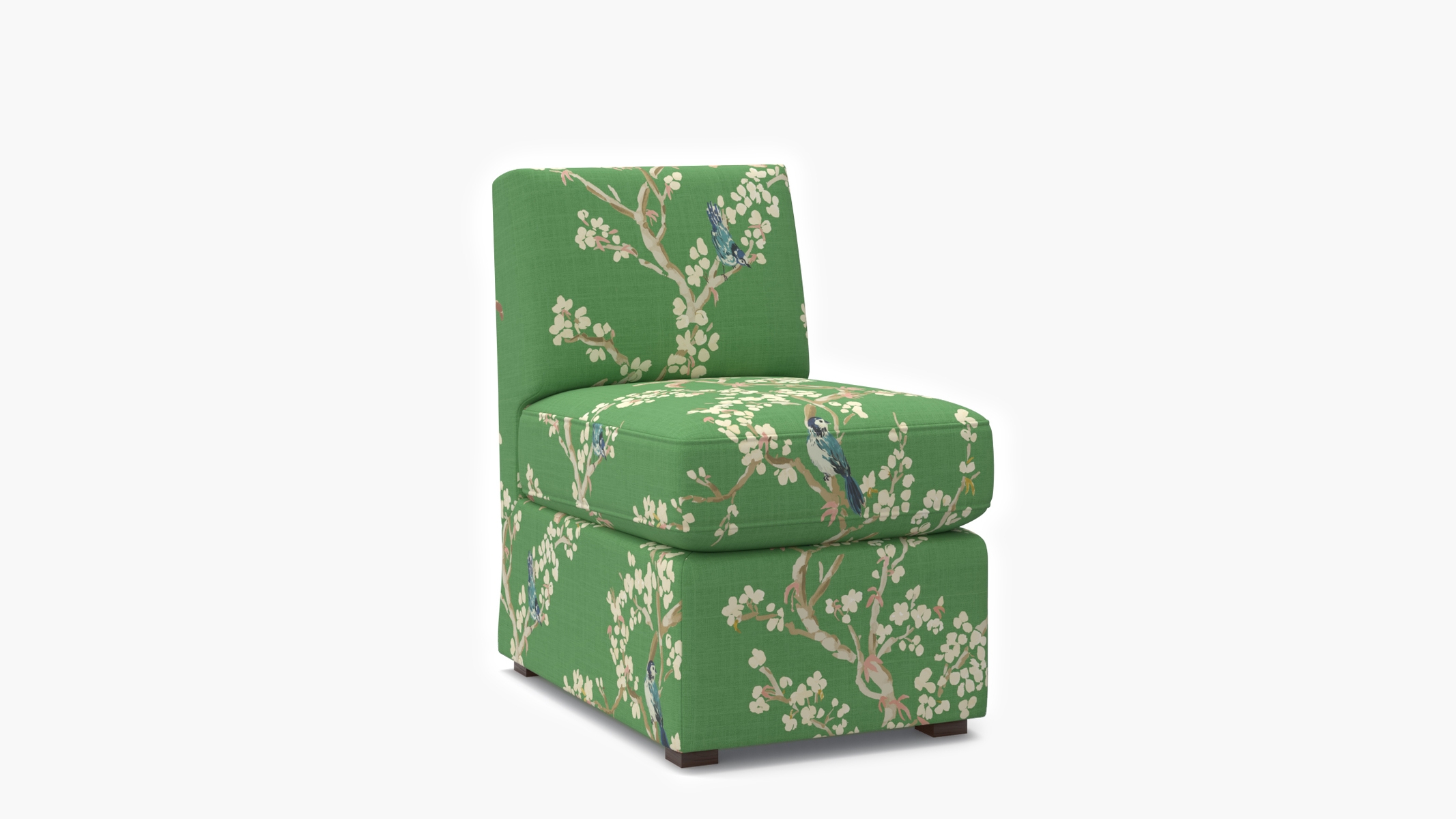 Petite Slipper Chair, Jade Cherry Blossom - Image 1