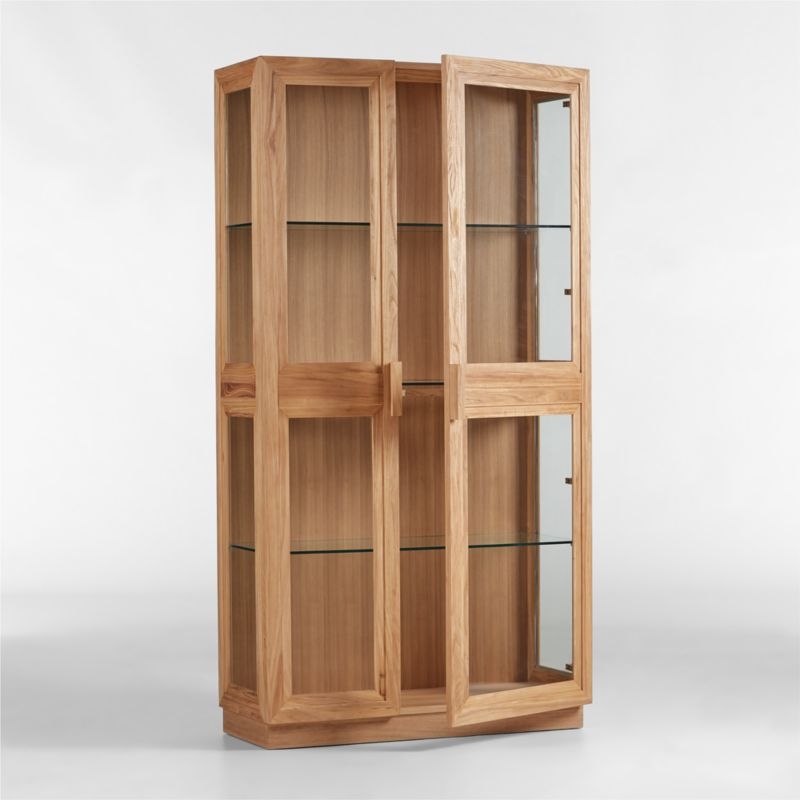 Calypso Glass and Natural Wood Storage Cabinet - Image 4