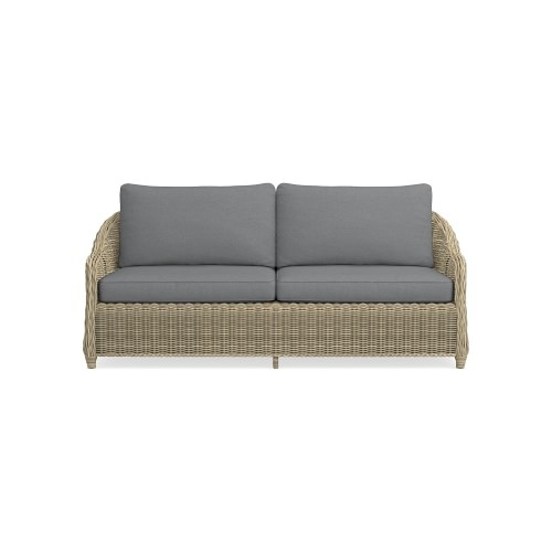 Manchester Regular Sofa Cushion, Perennials Performance Basketweave, Gray - Image 0