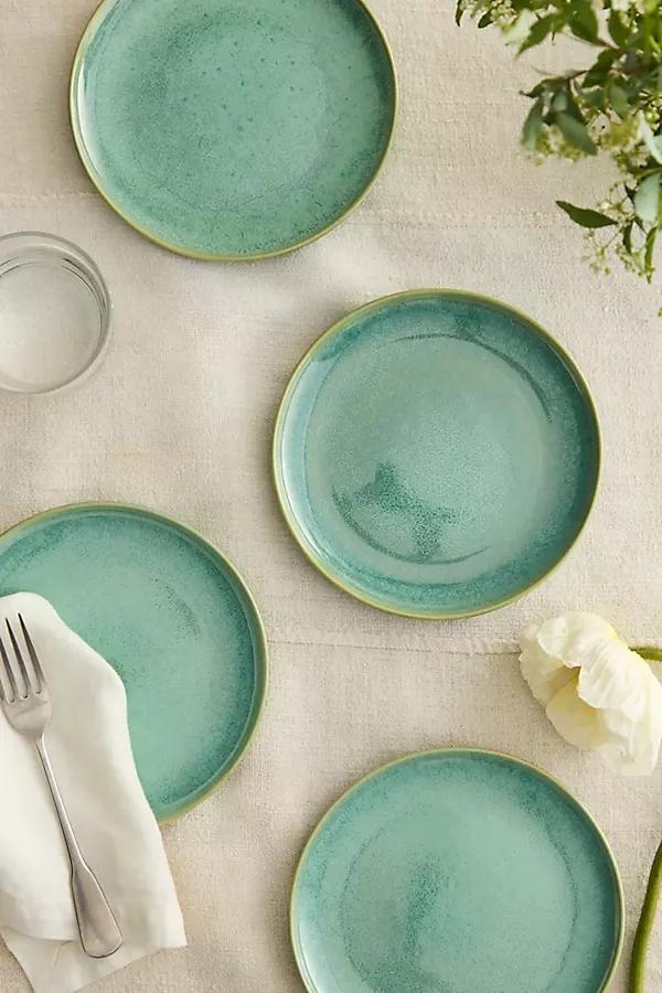 Reactive Glaze Stoneware Side Plates, Set of 4 - Image 0