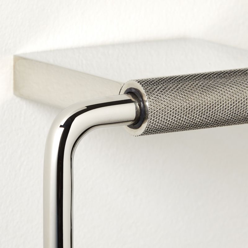 Nicolo Knurled Polished Nickel Wall-Mounted Toilet Paper Holder - Image 2