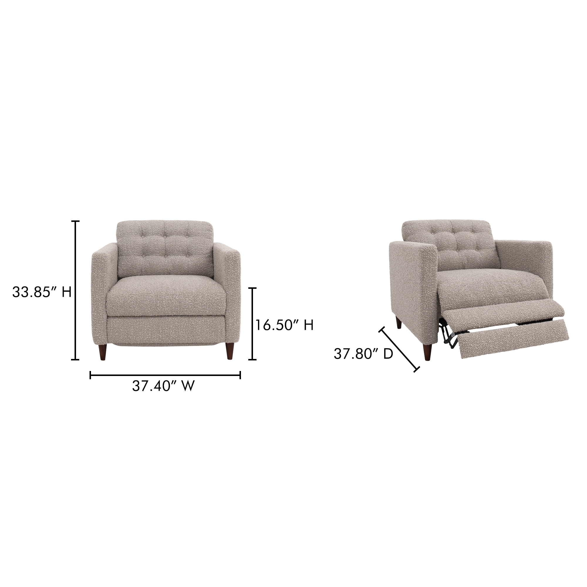 Bridgers Power Recliner Chair Warm Grey - Image 8