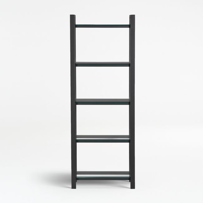 Pilsen Graphite Bookcase with Glass Shelves - Image 0