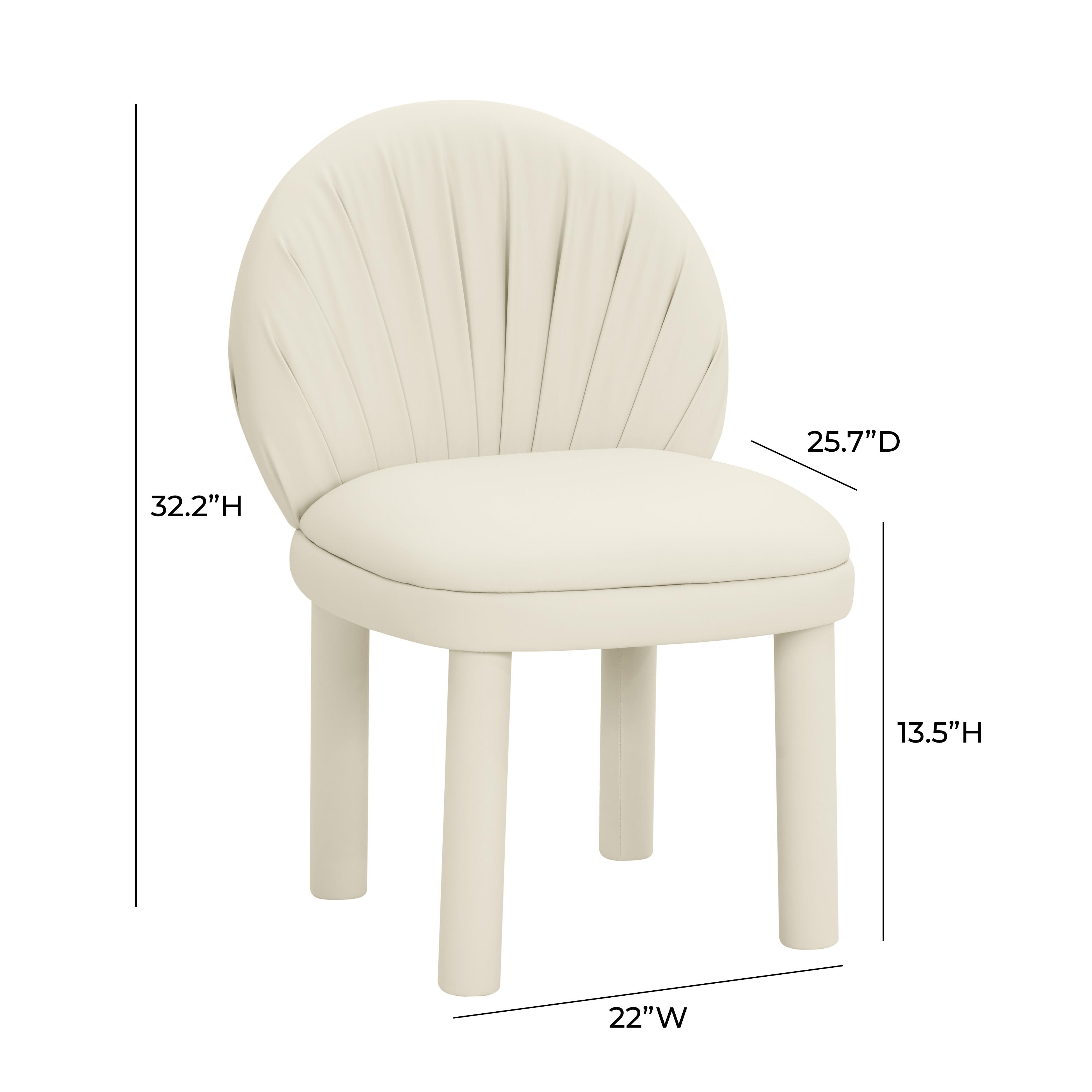 Aliyah Cream Vegan Leather Dining Chair - Image 5