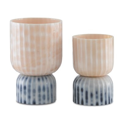 Palazzo Milky Glass Vases Set Of 2 - Image 0