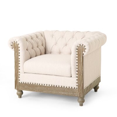 Malibu 39" Wide Tufted Polyester Chesterfield Chair - Image 0