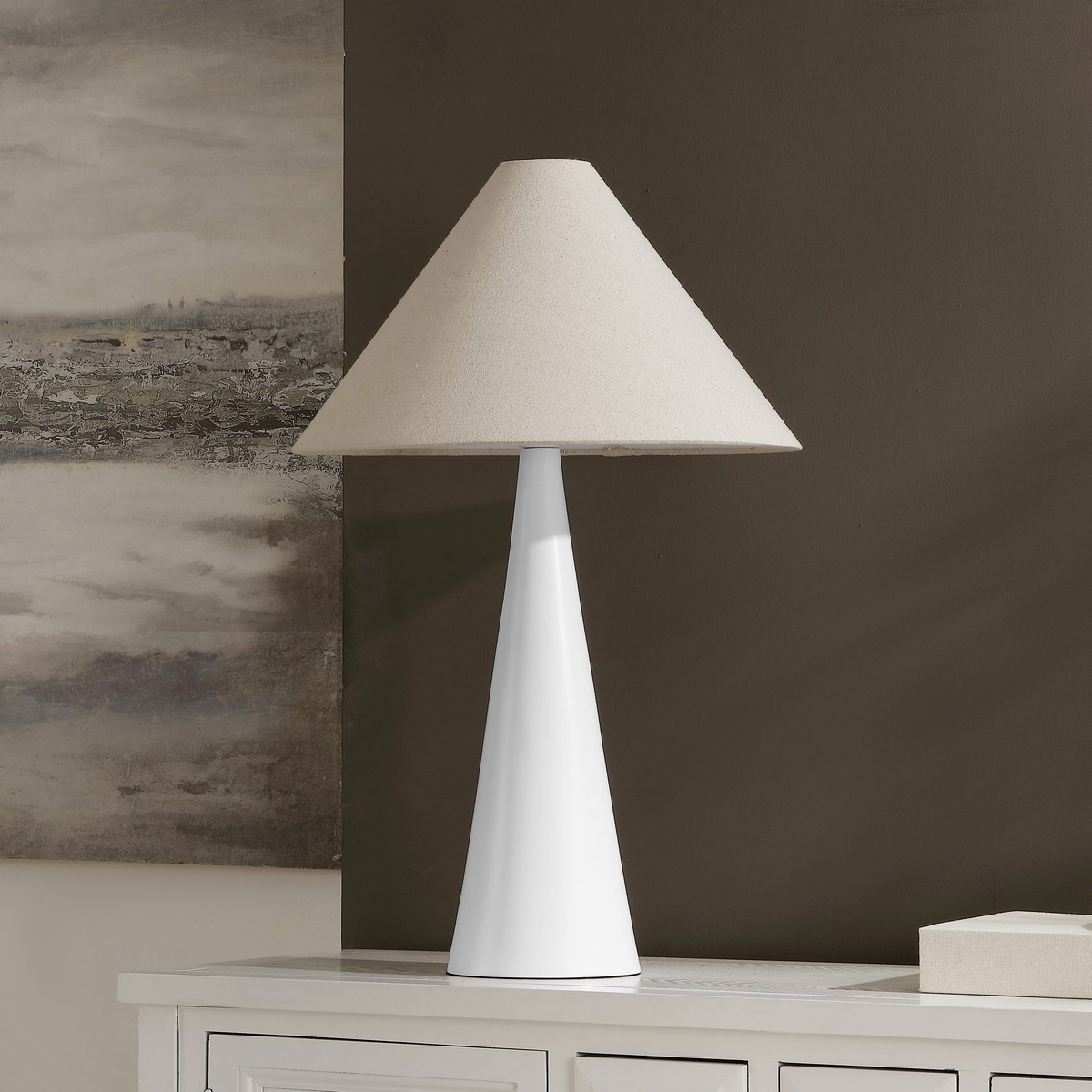 Kimora 26.5 Inch Table Lamp - White / Oatmeal - Safavieh - Image 1