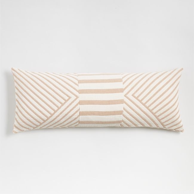Yucatan 54"x20" Muslin Stripe Throw Pillow Cover - Image 0
