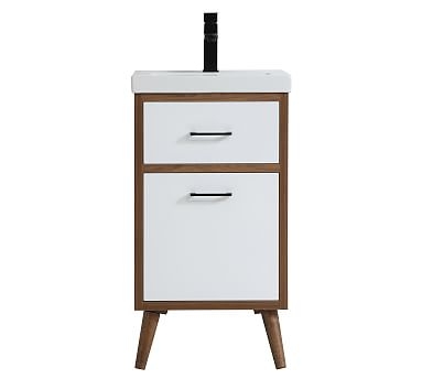 Franca Single Sink Vanity Cabinet, 1 Drawer, Matte White, 18" - Image 0