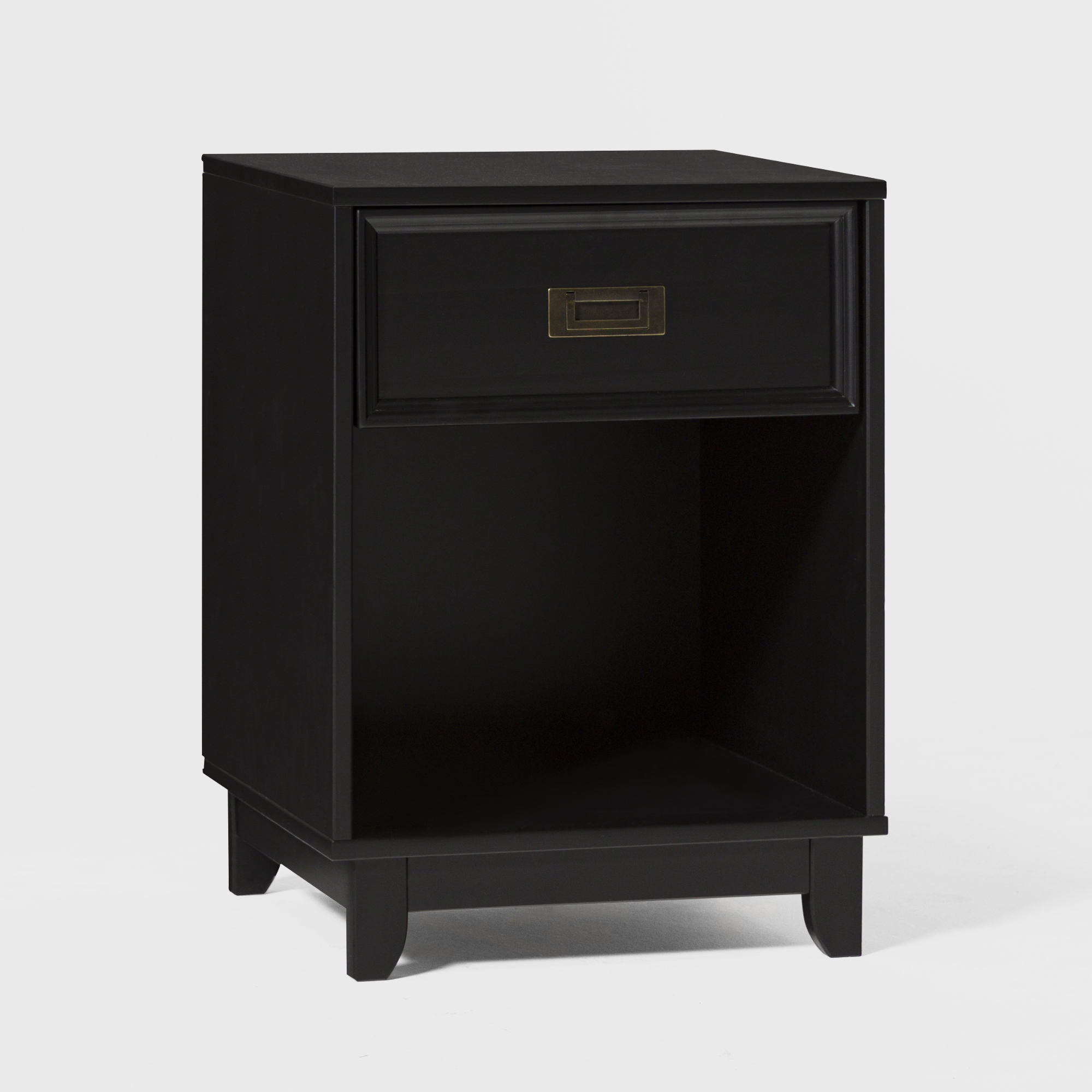 18" Solid Wood 1-Drawer Framed Nightstand - Black - Image 0