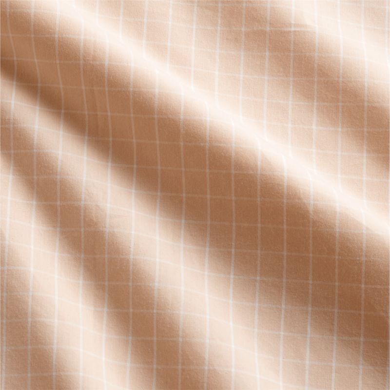 Stax Mini Grid Elegant Pink Yarn-Dyed Organic Cotton Toddler Duvet Cover - Image 2