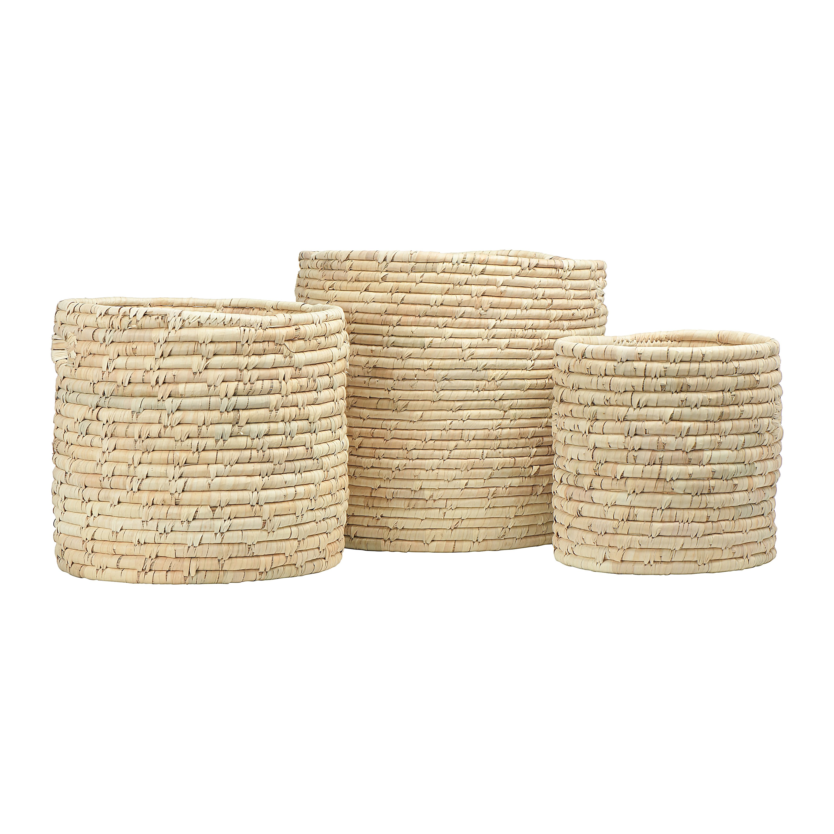 Natural Grass Baskets, Set of 3 - Image 1