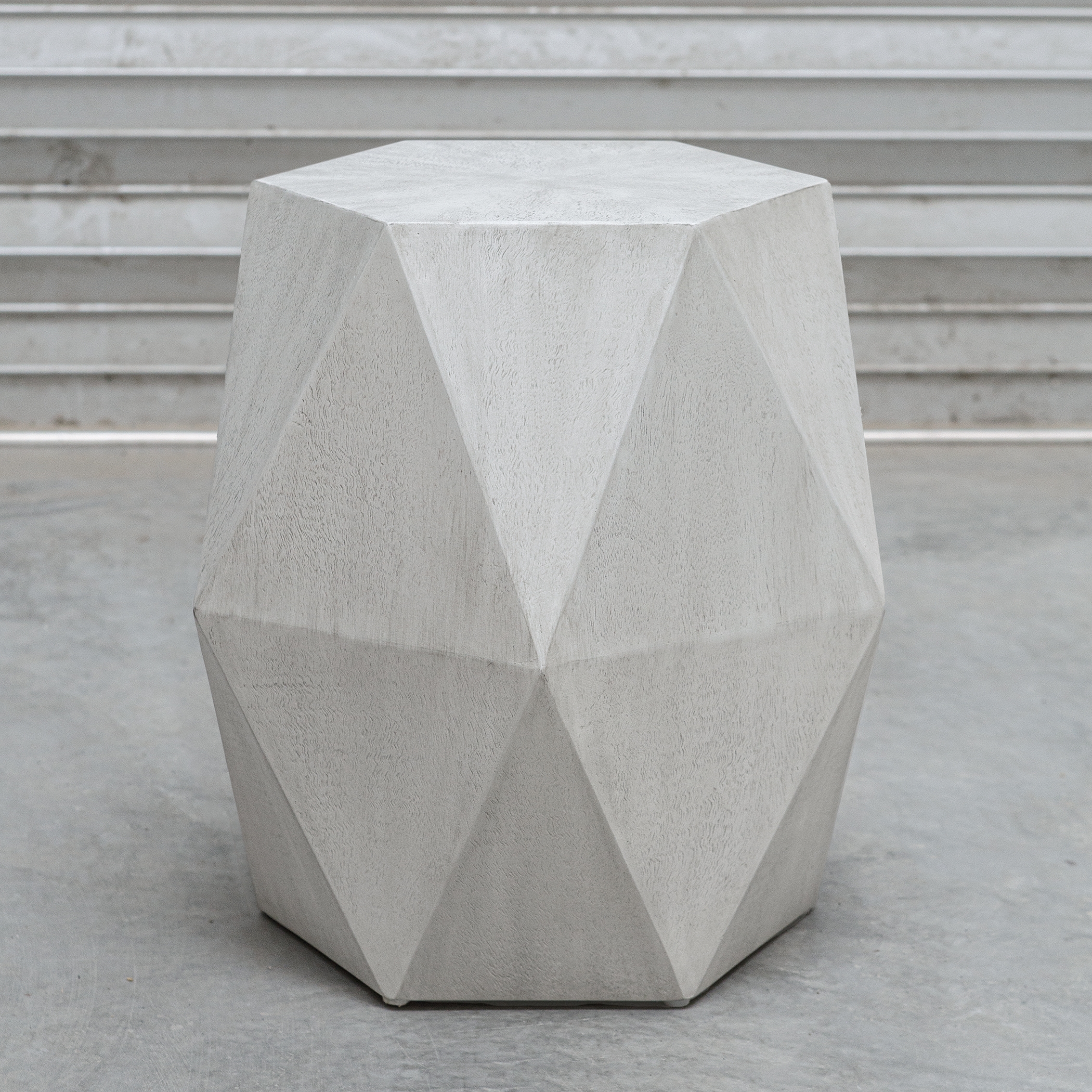 Volker White Geometric Accent Table - Image 3