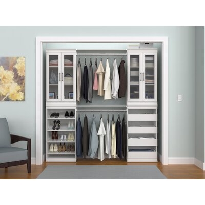 Modular Storage 69" W - 91" W Closet System with Doors - Image 0
