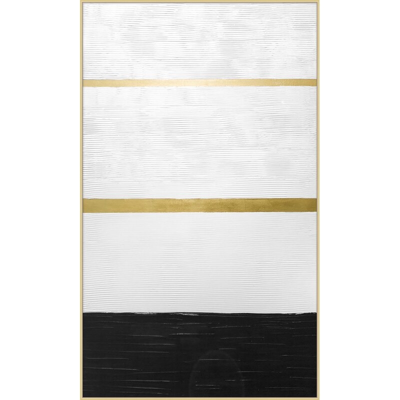 Wendover Art Group Black and Gold 2 by Thom Filicia - Floater Frame Painting Print on Canvas - Image 0