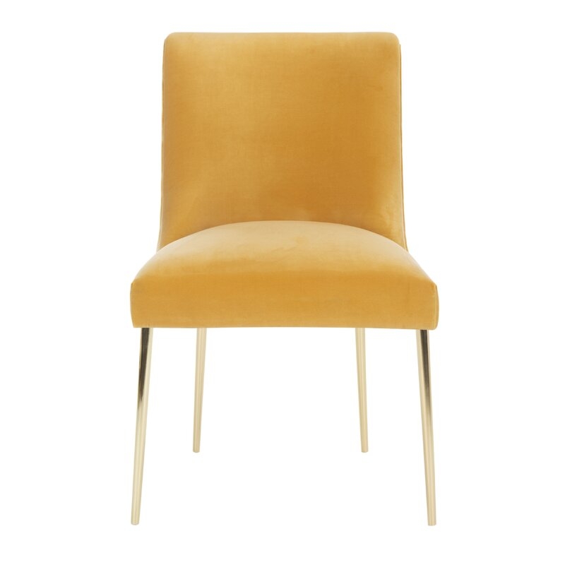 Safavieh Couture Nolita Upholstered Dining Chair Upholstery Color: Mustard - Image 0