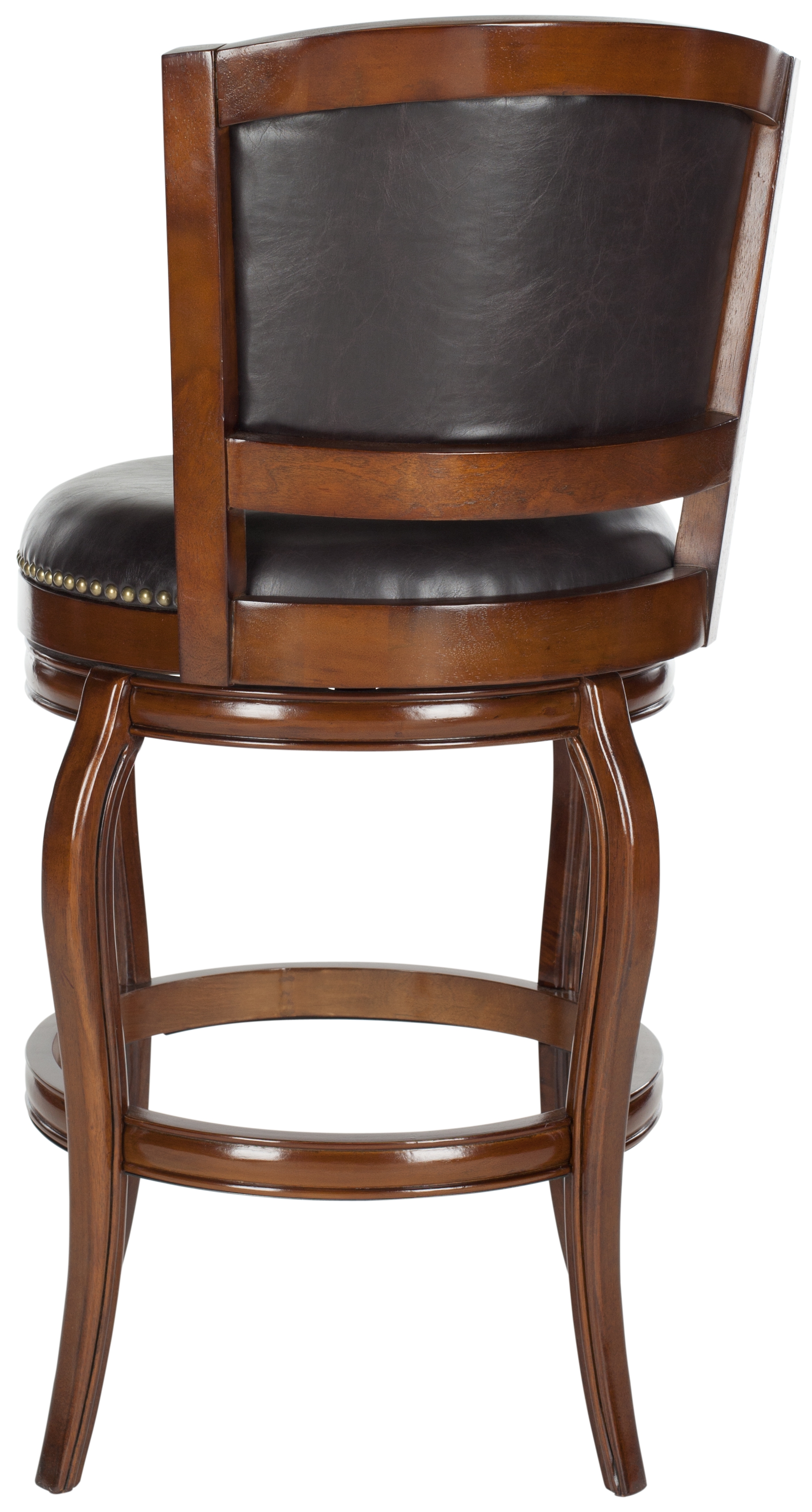 Pasquale Swivel Bar Stool - Walnut/Brown - Safavieh - Image 2