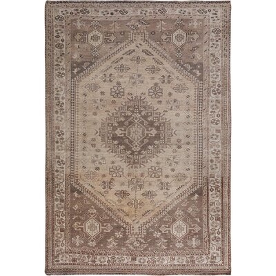 One-of-a-Kind Hand-Knotted New Age Beige/Brown 5'4" x 8'1" Wool Area Rug - Image 0