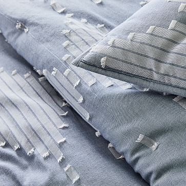 Clipped Diamonds Chambray Comforter, Full/Queen Set, Natural - Image 3
