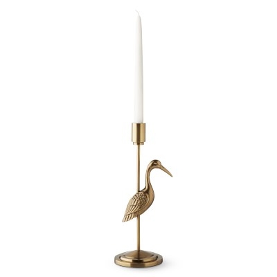 Bird Candle Holder, Crane Gold - Image 1