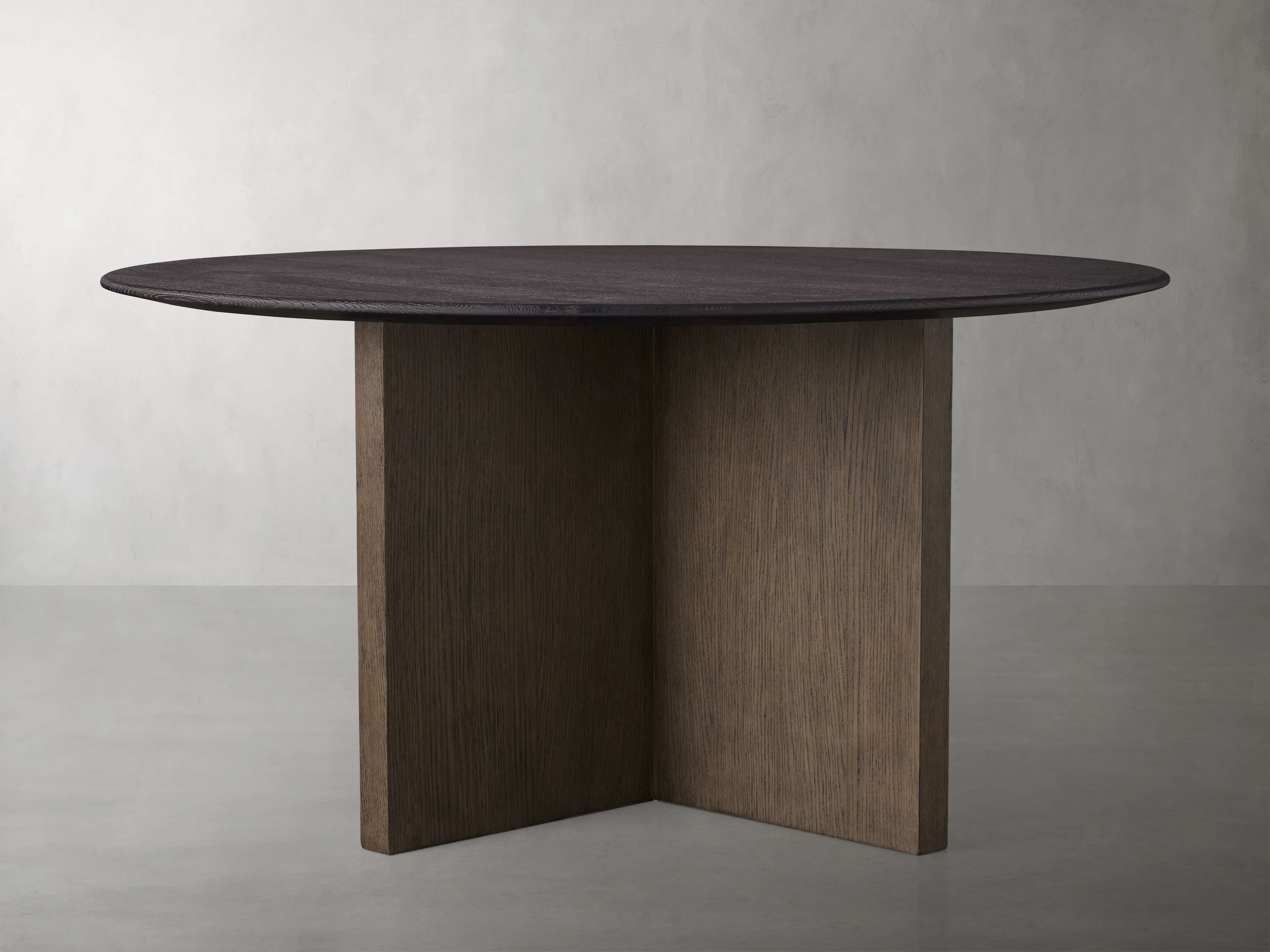 Saint Germain Round Top Dining Table with Clement Base Wood 72" in Black  Ebony/Chestnut - Image 0