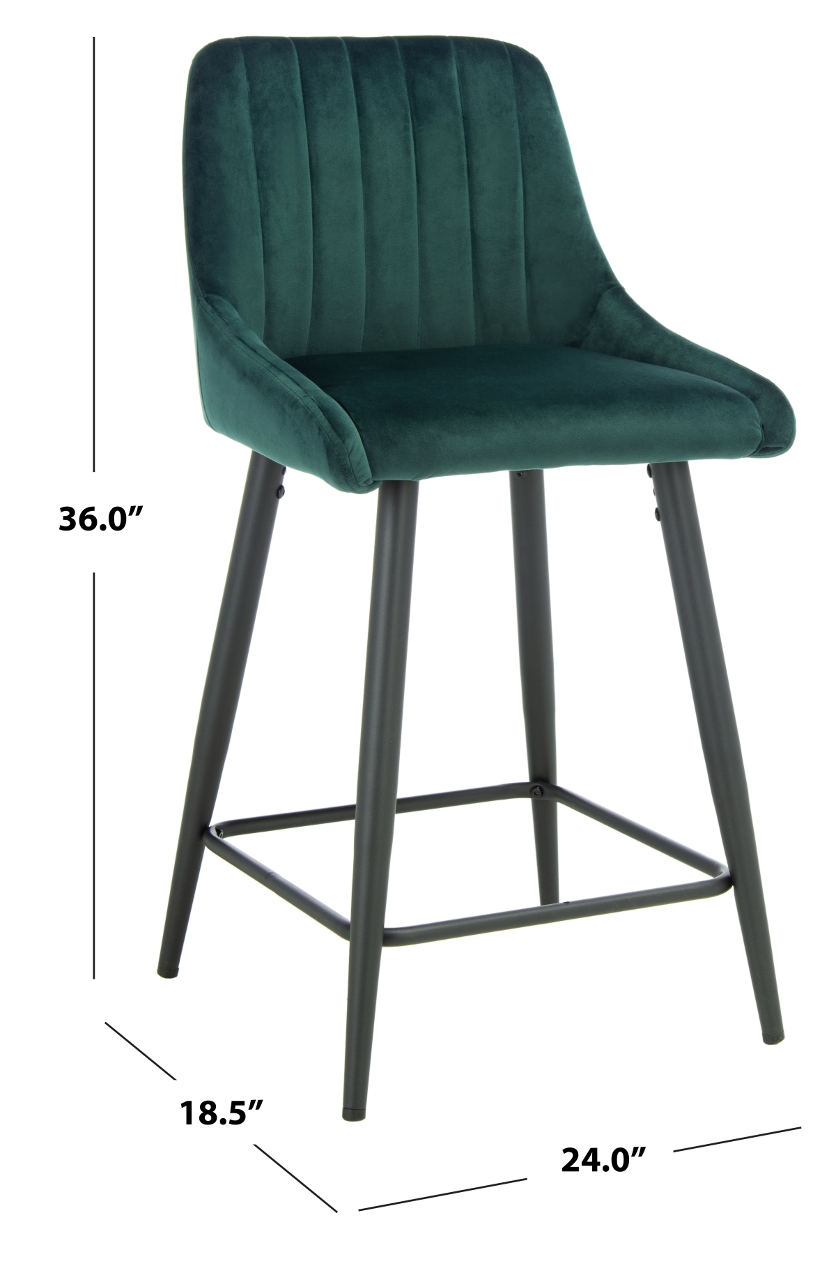 Helga Counter Stool - Malachite Green / Black - Safavieh - Image 7