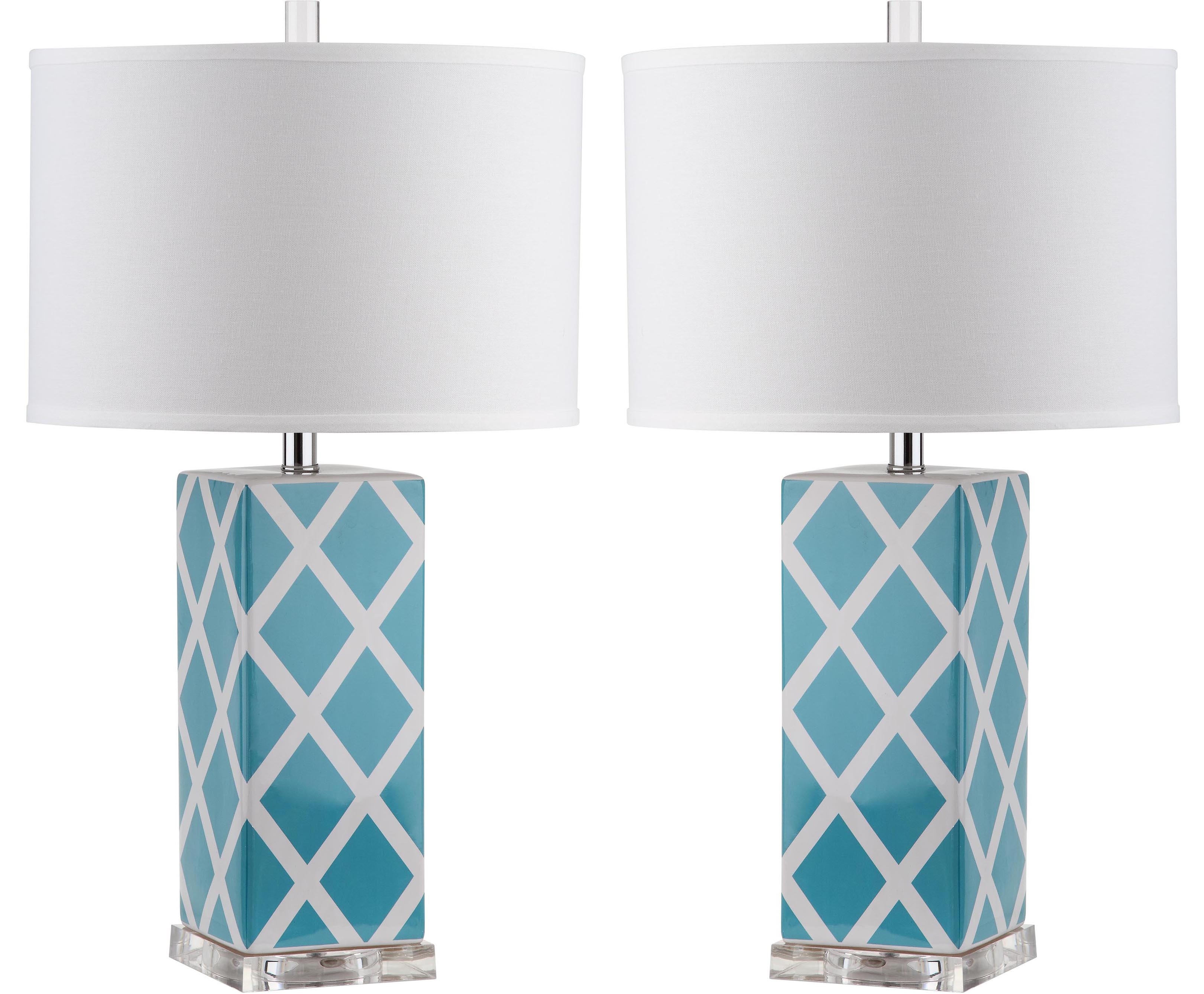 Garden 27-Inch H Lattice Table Lamp - Light Blue - Safavieh - Image 0