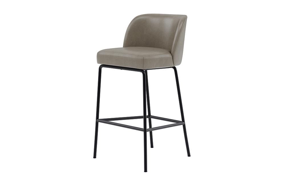 Graham Leather Metal Framed Upholstered Bar Stool - Image 2