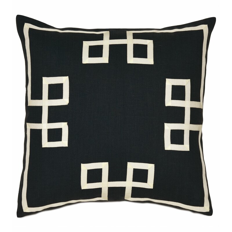 Eastern Accents Resort Black Fret Accent Throw Pillow Cover & Insert - Image 0