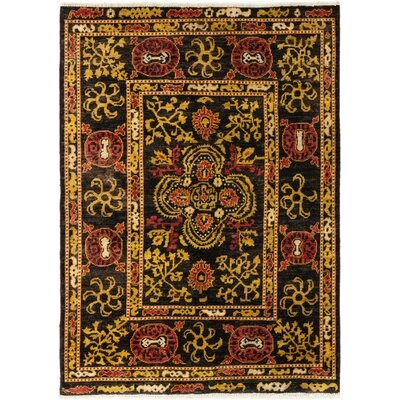 One-of-a-Kind Hadebrand Hand-Knotted 2010s Mogul Yellow/Brown 6'5" x 8'6" Wool Area Rug - Image 0
