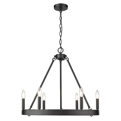 Aderdour 6 - Light Candle Style Wagon Wheel Chandelier - Image 0
