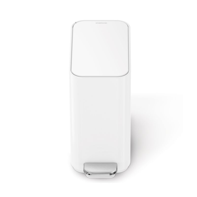 Simplehuman 5 Liter Slim Bathroom Trash Can, White Steel - Image 3