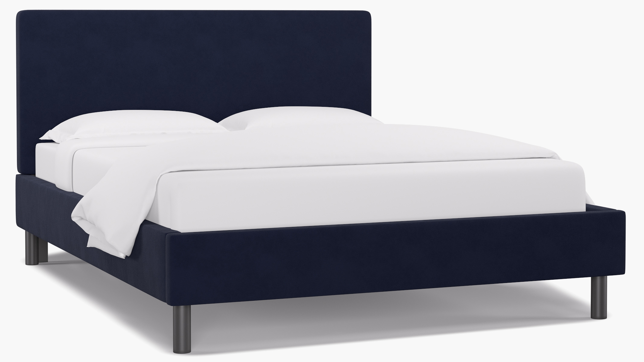 Tailored Platform Bed, Navy Classic Velvet, Queen - Image 0