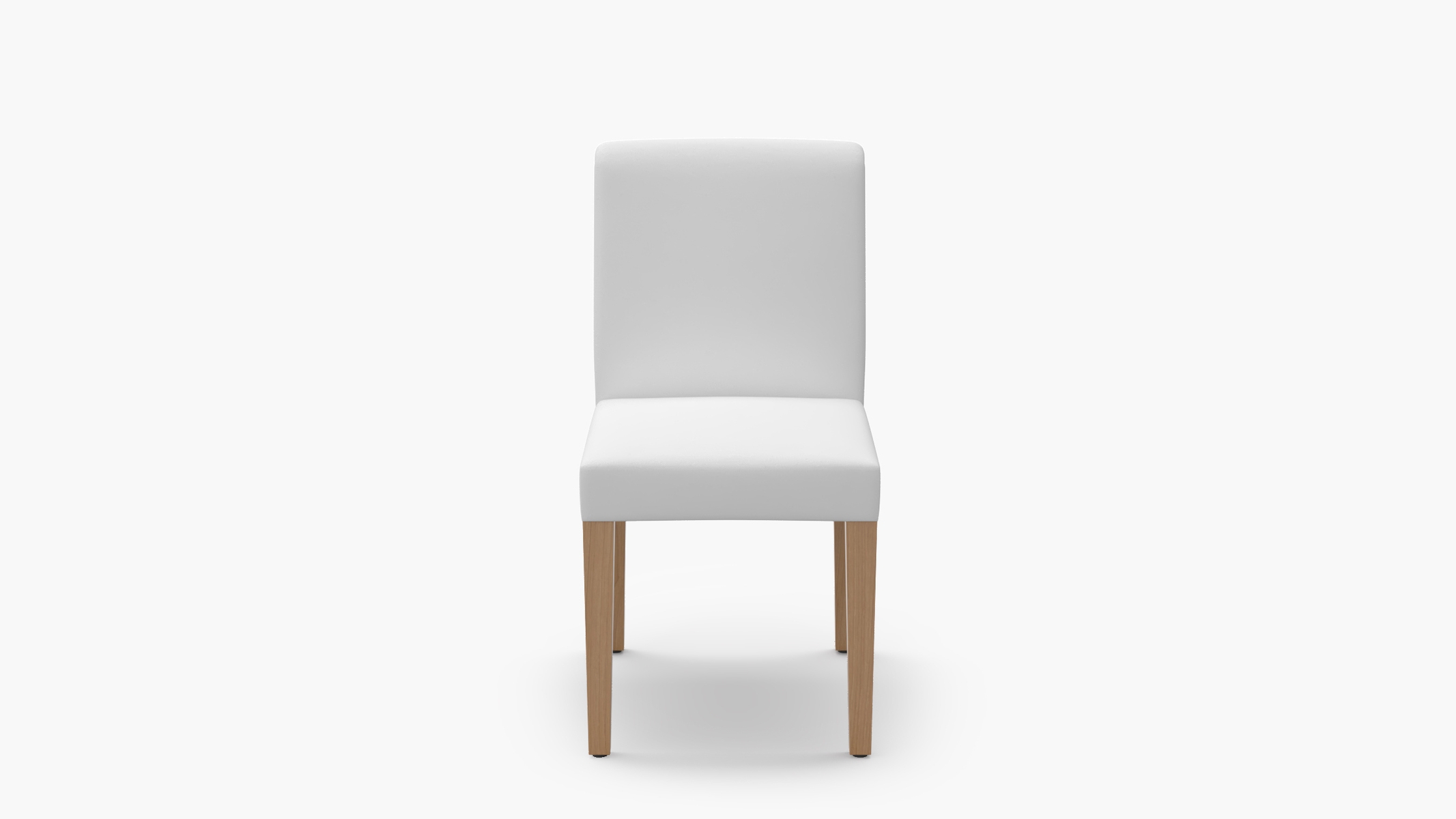 Signature Dining Chair, White Twill, Natural Square Tapered Leg - Image 0