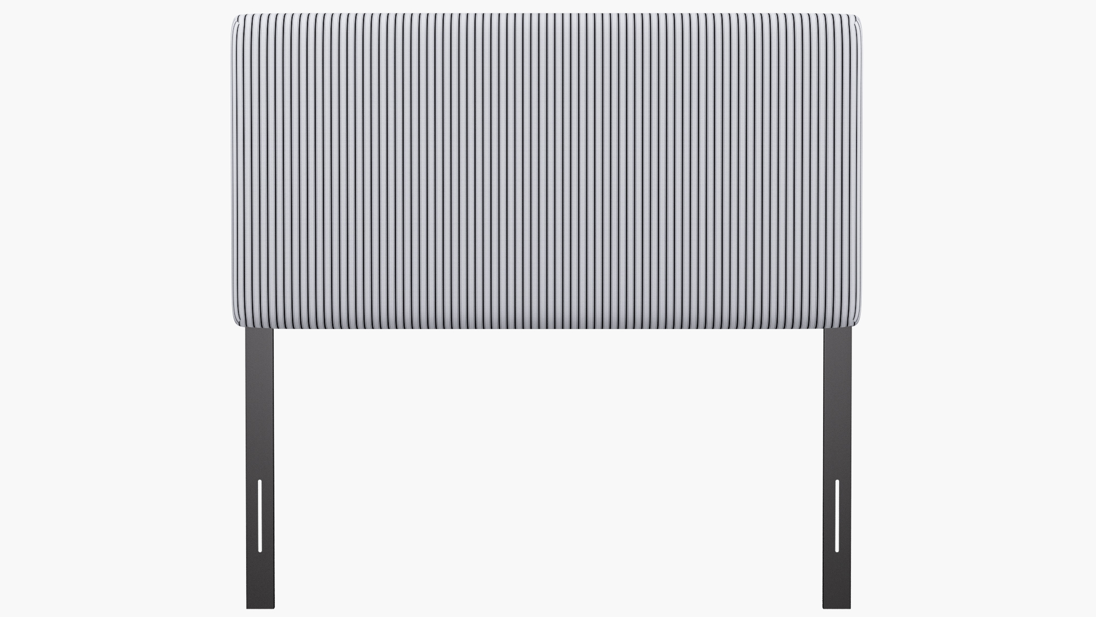 Square Back Headboard, Black Classic Ticking Stripe, Full - Image 1
