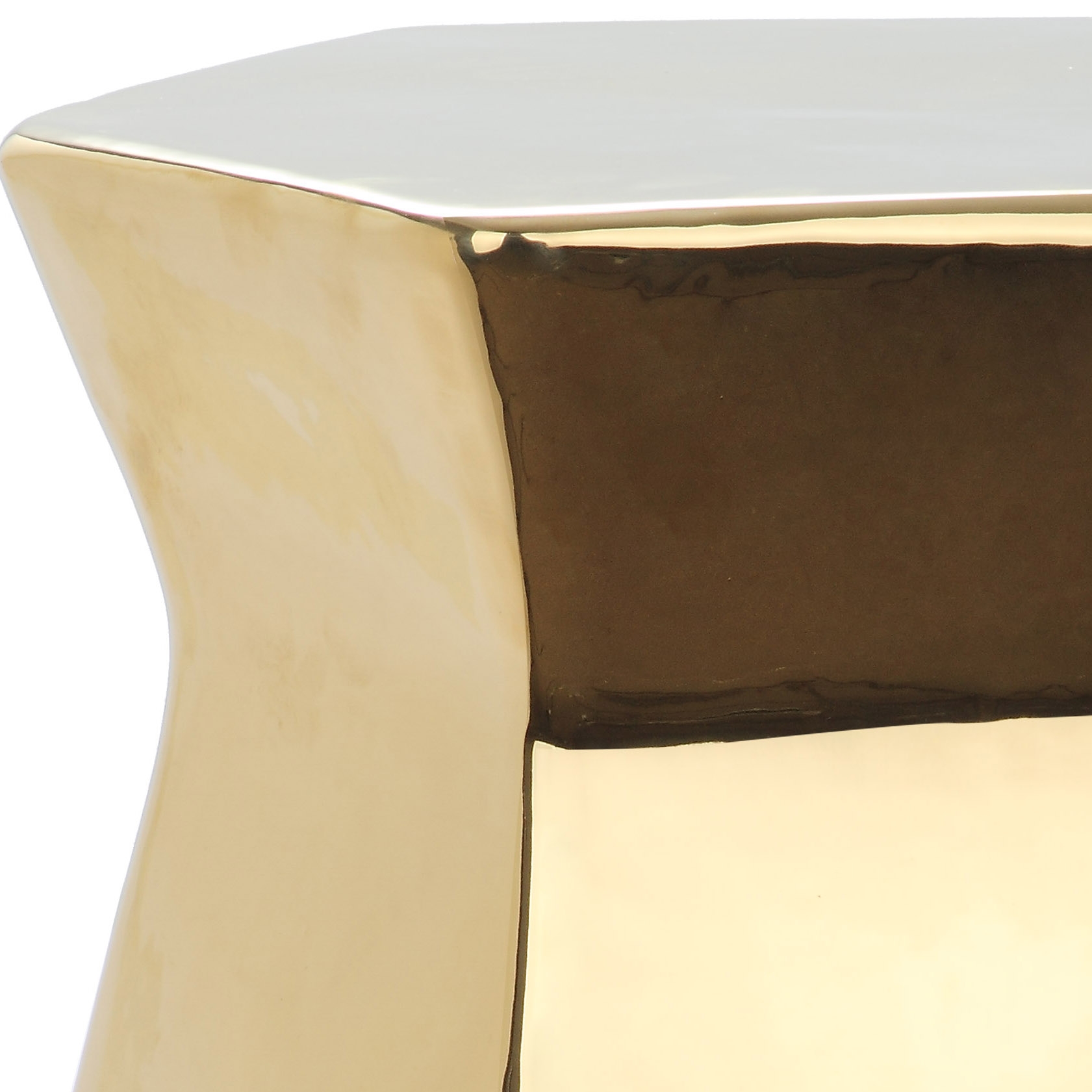 Modern Hexagon Garden Stool - Gold - Safavieh - Image 1