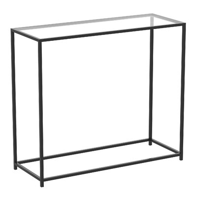 Console Table 31L Glass Black Metal - Image 0