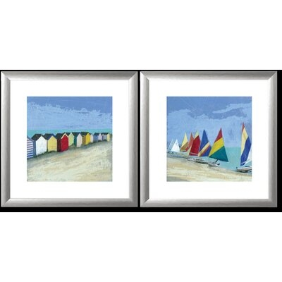 Surf's up Beach - 2 Piece Picture Frame Painting Print Set on Paper - Image 0